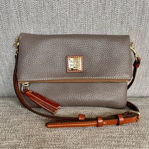NWT Dooney & Bourne Pebble Grain Foldover Zip Crossbody Bag